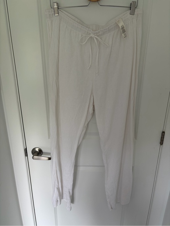 Wilfred Pants - Wilfred Wide Leg Drawstring LinenPants in White